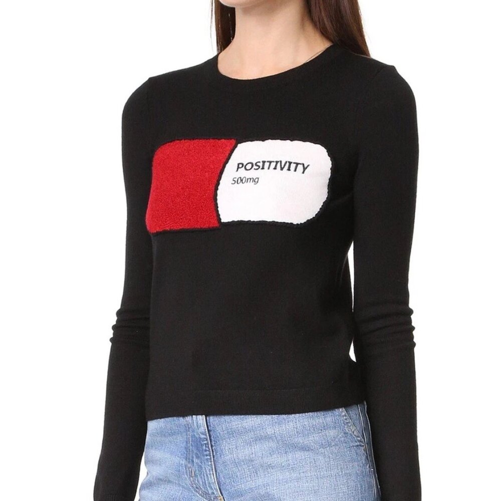 ✨ Alice + Olivia Positivity Prescription Pill Sweater XS NWT Dopamine Dressing - Picture 9 of 14